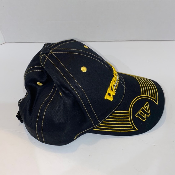 Men’s Warrior Custom Golf Baseball Cap Hat o/s adjustable Black & Yellow - Picture 3 of 7
